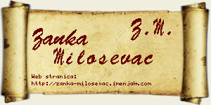 Žanka Miloševac vizit kartica